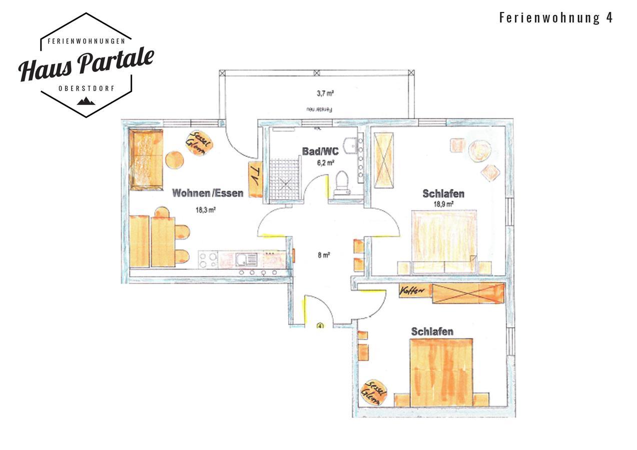 Haus Partale Apartment Oberstdorf Luaran gambar